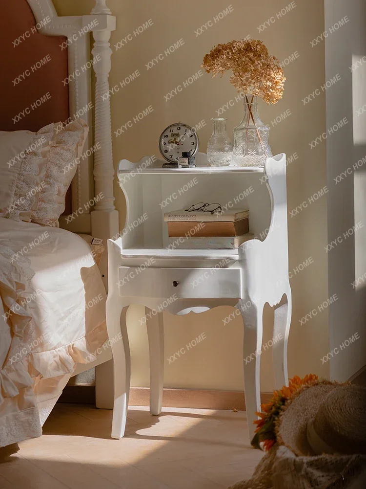 الفرنسية السرير الجدول غرفة نوم غرفة المعيشة أريكة طاولة جانبية تخزين خزانة عرض #2