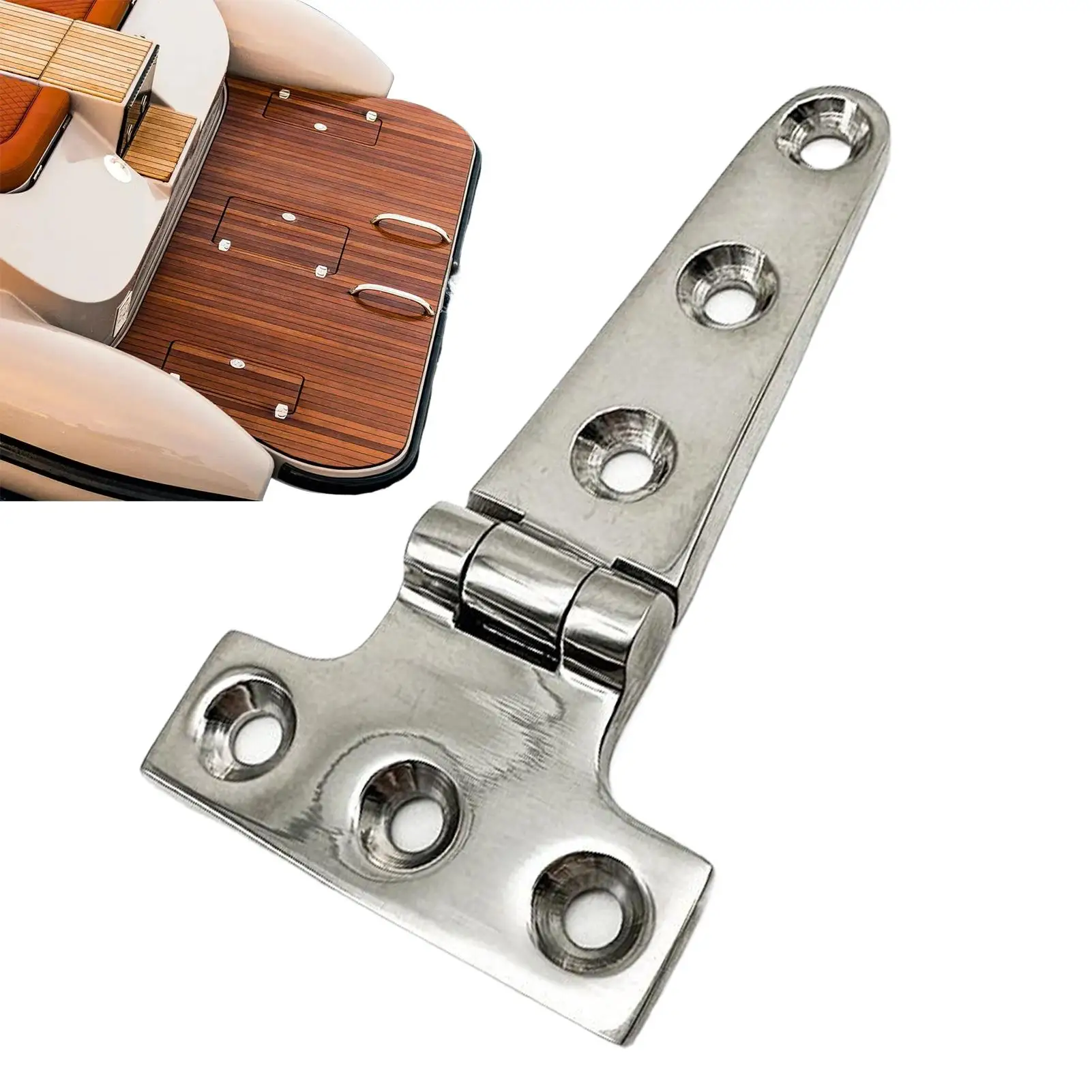 

Stainless Steel Door Hinges Heavy Duty T Type Hardware Thick Boat Barn Door Hinges for Hatch Yacht Kitchen Entry Furniture