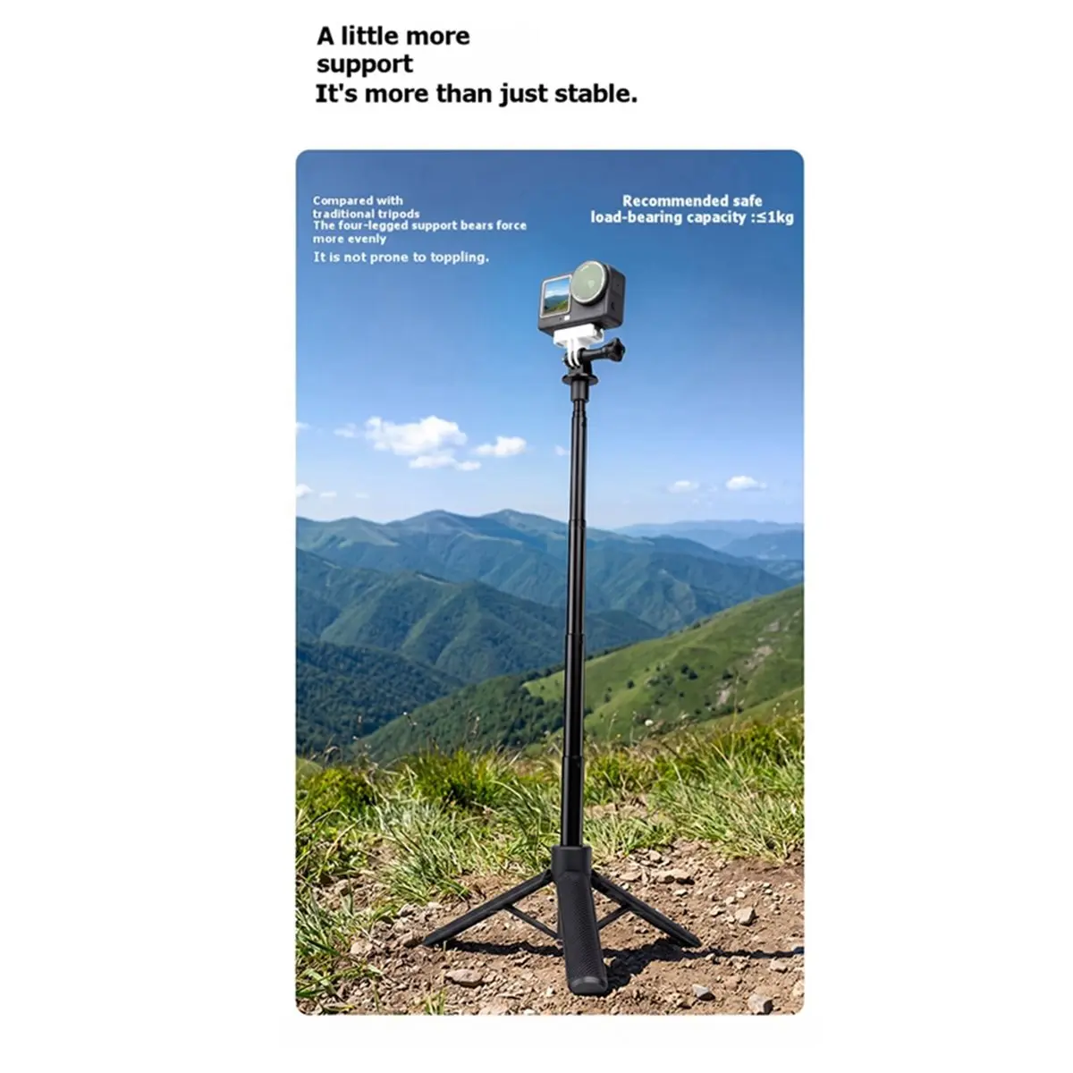 Auto -Out Selfie Stick Tripod for X6 1/4 Thread Extendable Stand 0.65M