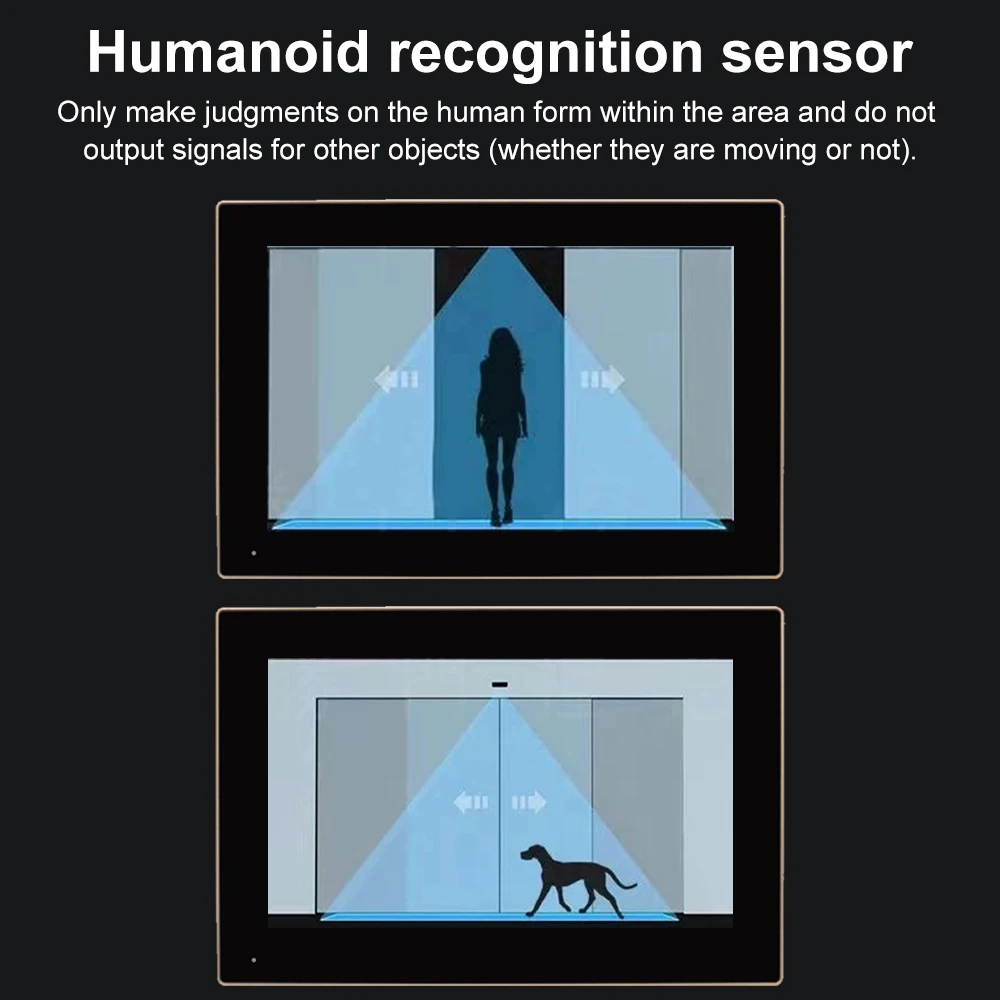 Imagem -02 - Figura Humana Reconhecimento Câmera Sensor Abridor de Portão Automático Pir Smart Motor Sistema de Porta Automática Acessório ac dc 1230v 1080p hd