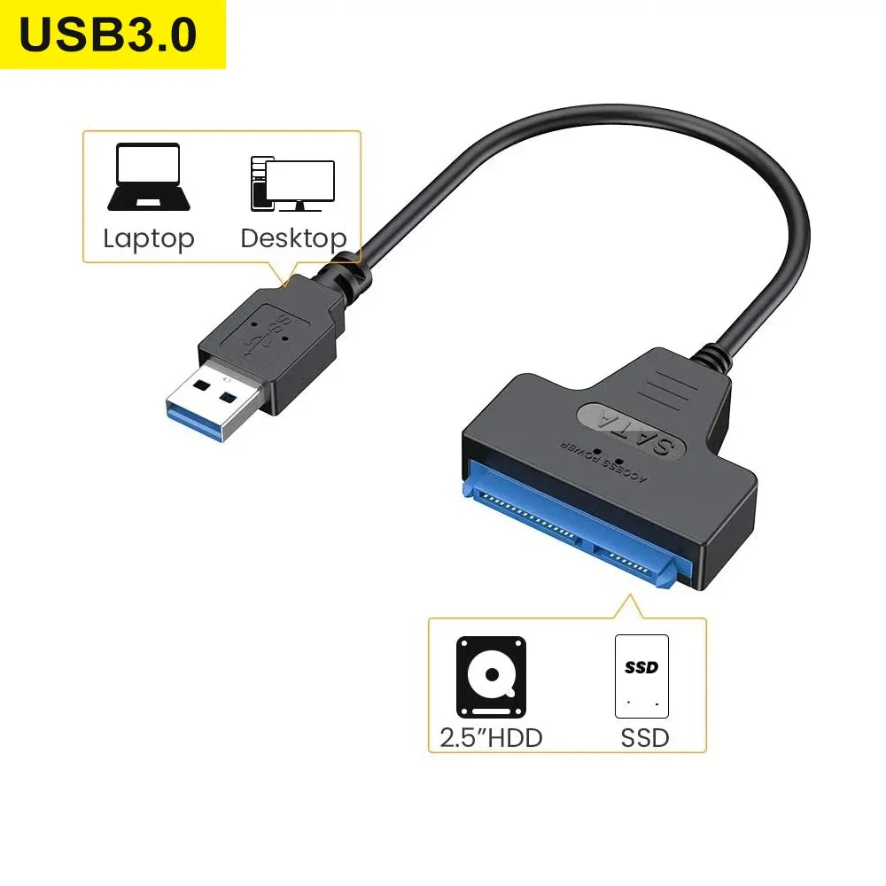 �y�Z�[�����zSATA - USB 3.0 Type-C �P�[�u�� �ő�6Gbps 2.5�C���`�O�t��HDD/SSD�n�[�h�h���C�u SATA 3 22�s�� �f�[�^�]���A�_�v�^�[ ,SATA to USB 3.0 Type-C Cable Up to 6 Gbps for 2.5 Inch External HDD SSD Hard Drive SATA 3 22 Pin Data Transfer