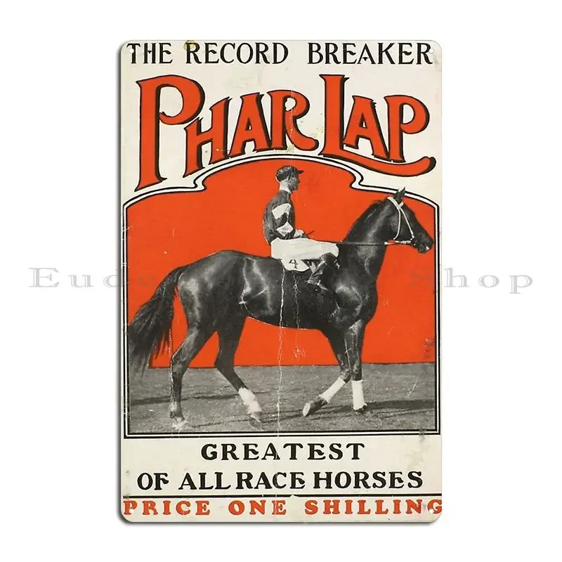 Phar Lap Australia S Greatest Racehorse Metal Sign Vintage Cinema Design Design Design Tin Sign Poster