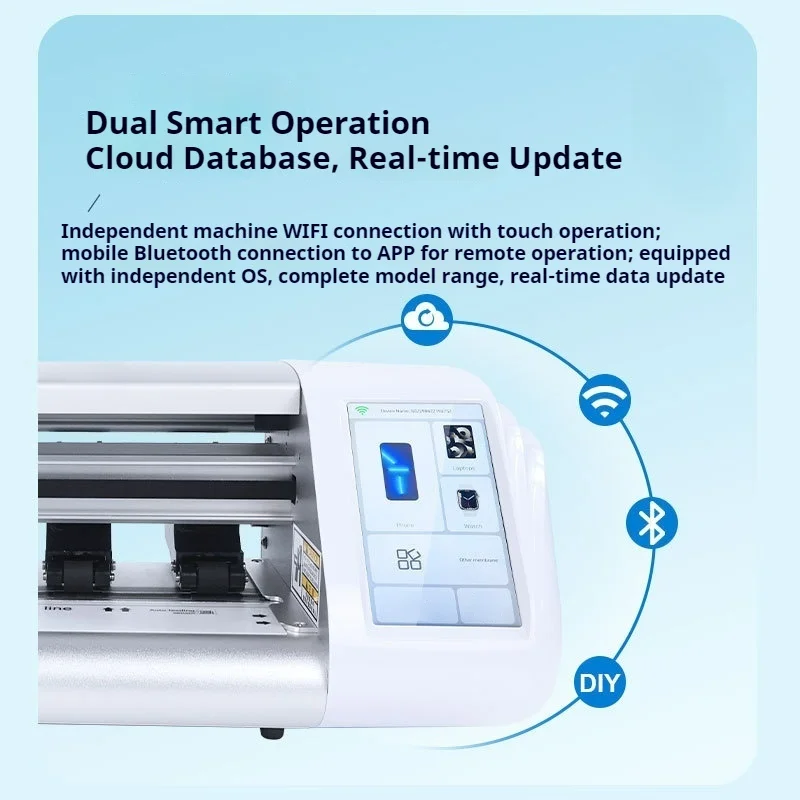 

The water condensation film of the film cutting machine can be intelligently cut unlimited times with touch screen mobile phone