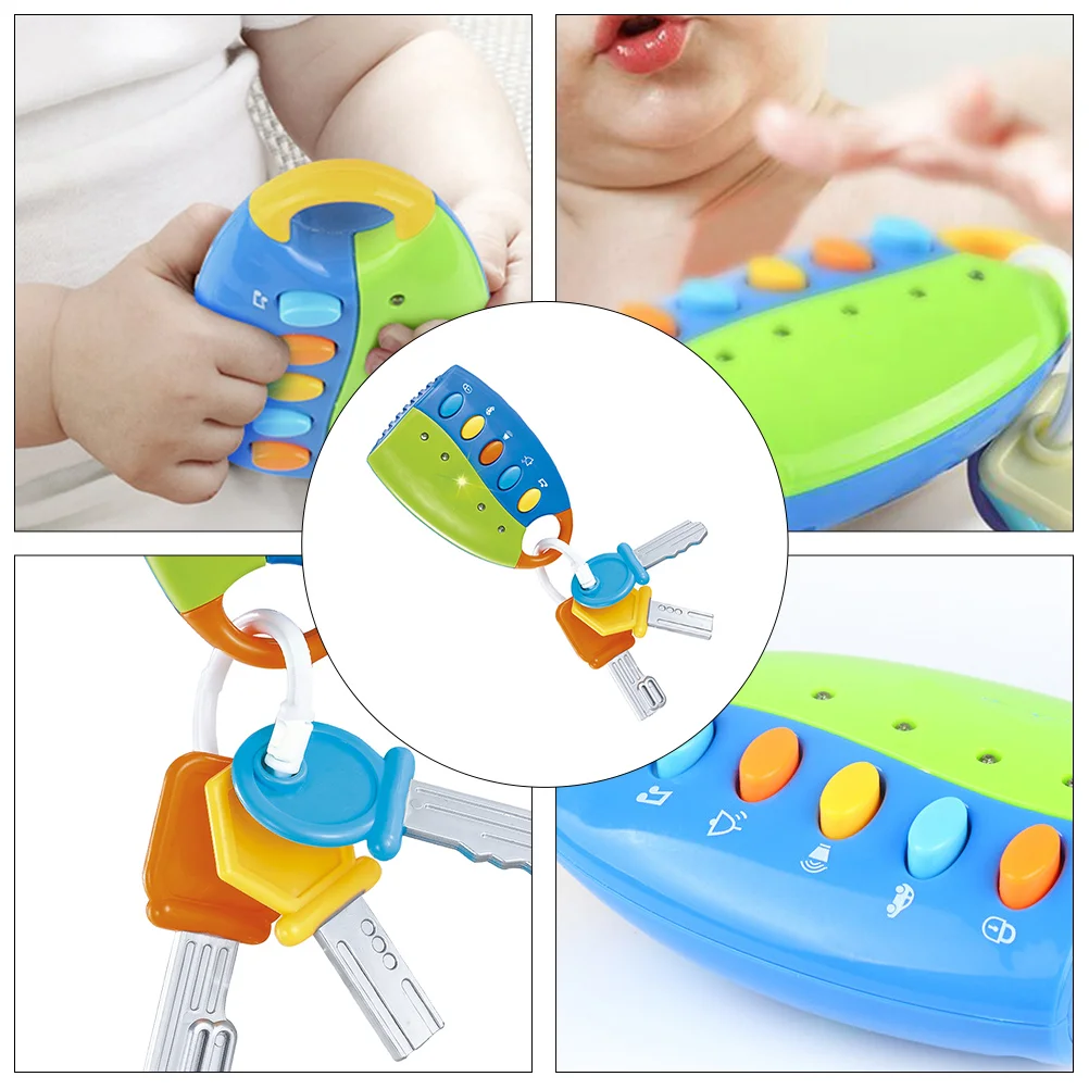 Children's Simulation Remote Control Car Lock Key Combination Daily Usage Toy Bell Music Abs Ring Baby Musical Swinging Keys