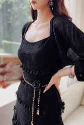 DABUWAWA Tienda Vestidos Elegantes Para Mujeres Knitted Cardigan Women’s Clothing Batwing Sleeve Screw Thread Y2k Tops DA1BZK002