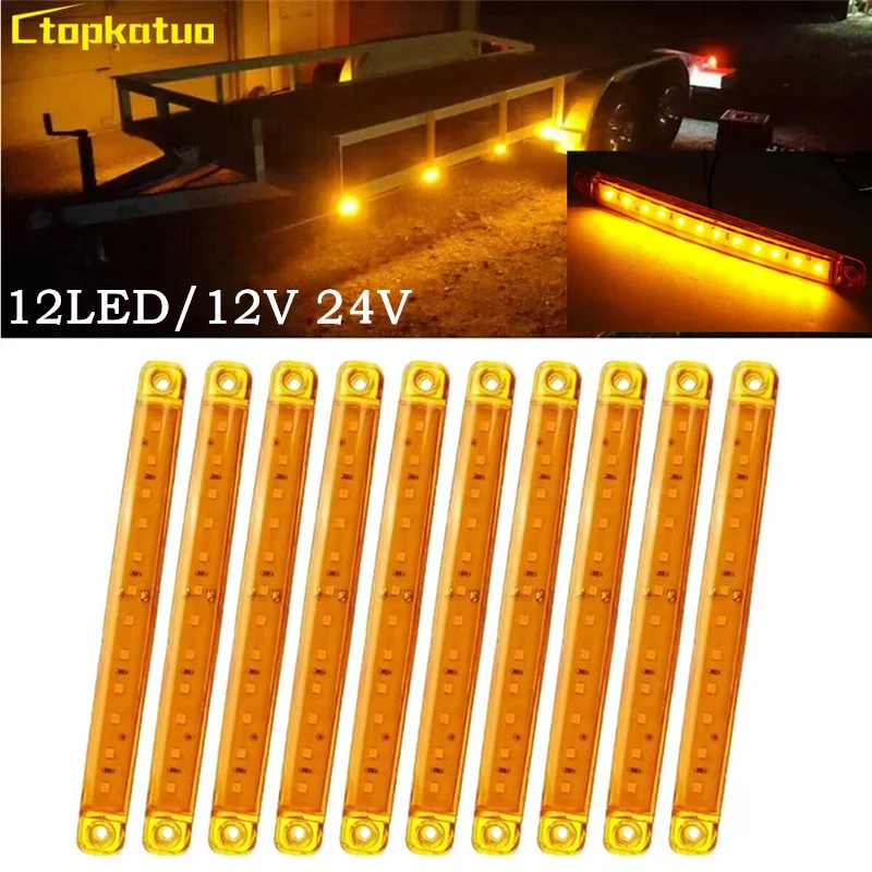 10PCS Car LED Clearance Light 12V 24V for Truck Lighting Trailer Side Lamp 9LED Front Rear LED Indicator Signal Marker Lamp