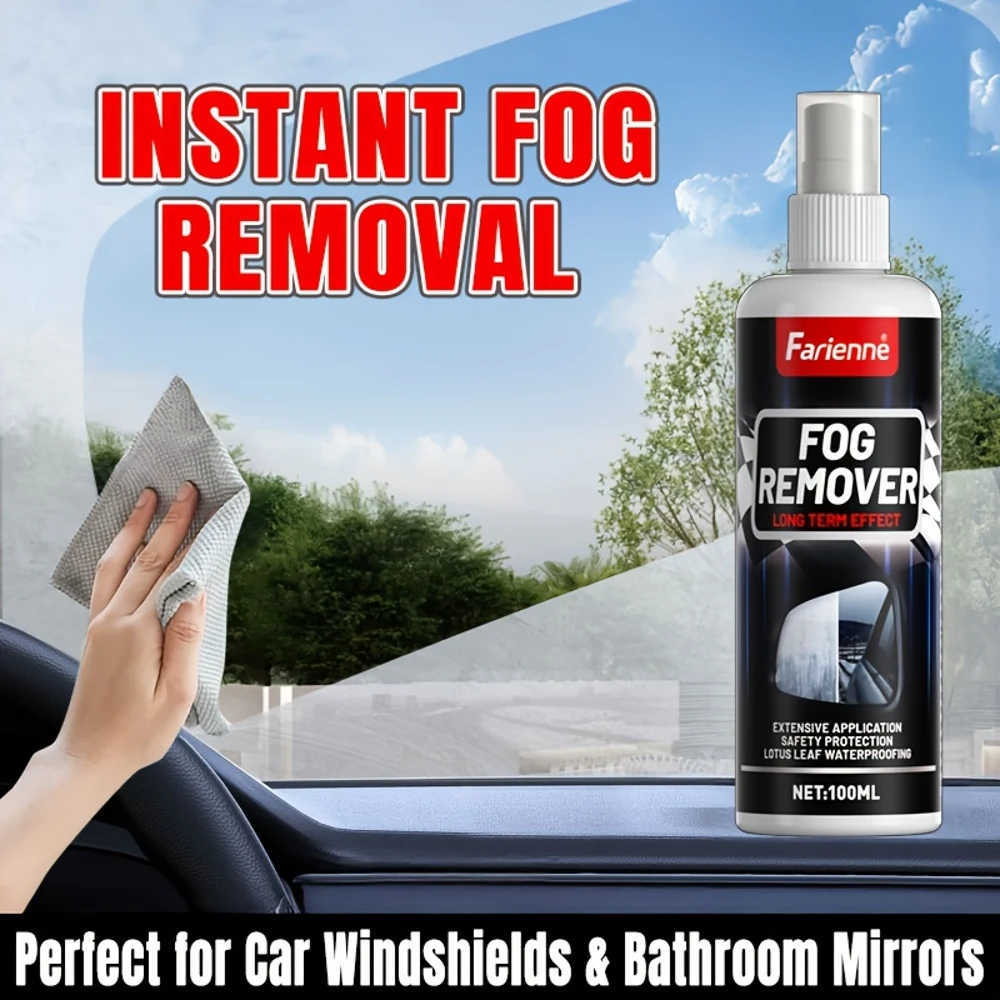 بخاخ FARIENNE Nano المضاد للضباب وإزالة الضباب - تركيبة سريعة الجفاف، تأثير طويل الأمد، 100 مل قاتل ضباب سريع المفعول للسيارة W