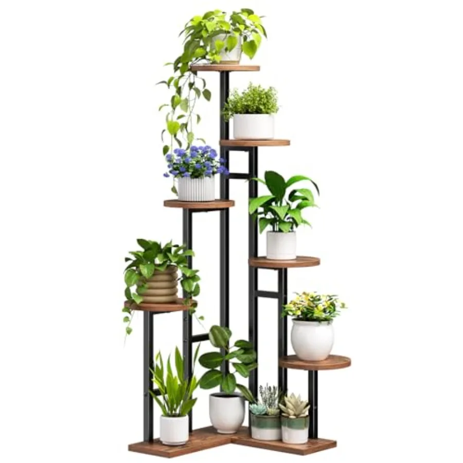 

Угловая подставка для растений, 7-ярусная полка для нескольких комнатных растений, угловой органайзер для цветов, подставка для цветов для гостиной
