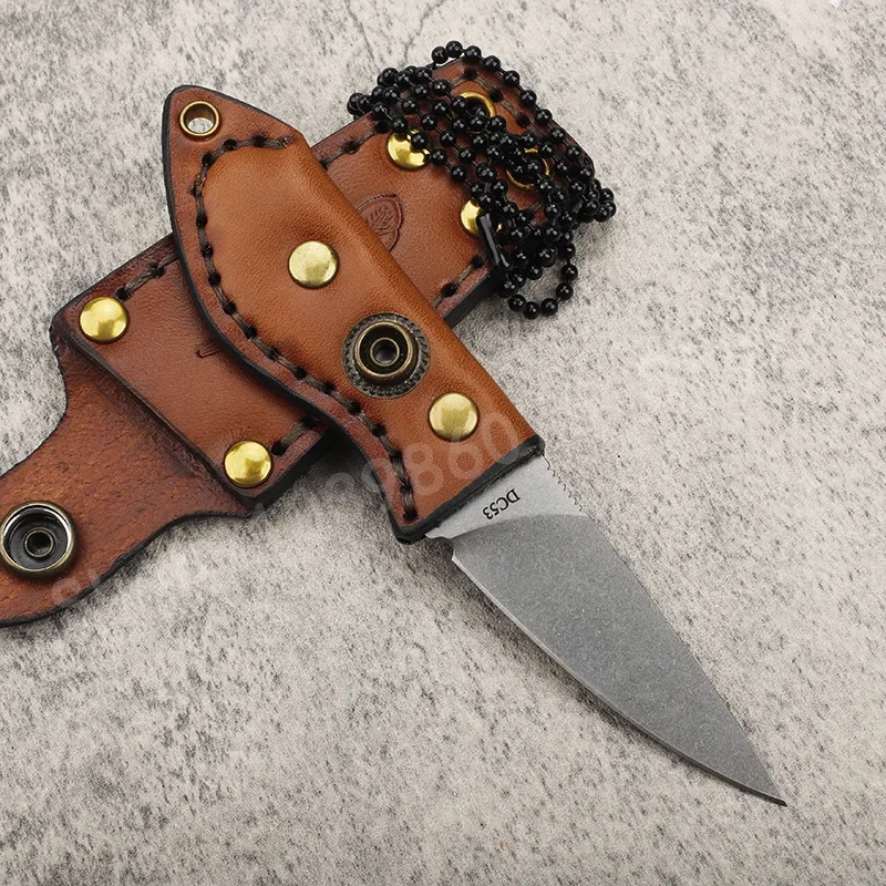 

Feather Knife M390 Blade Cowhide Handle Lightweight Stainless Steel Precision Blade Body Protective Bag Practical Fishing Knife