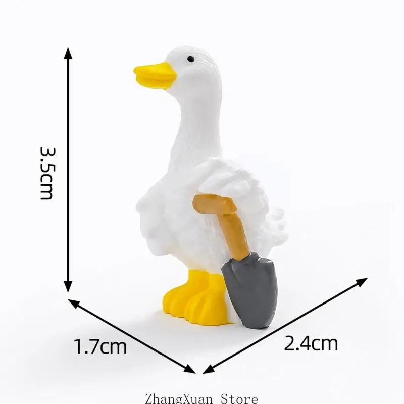 Mini-Entenfiguren, kleine Entenfiguren aus Kunstharz, Entenminiaturen für Schreibtisch-Displays, 3 x – Detail 4