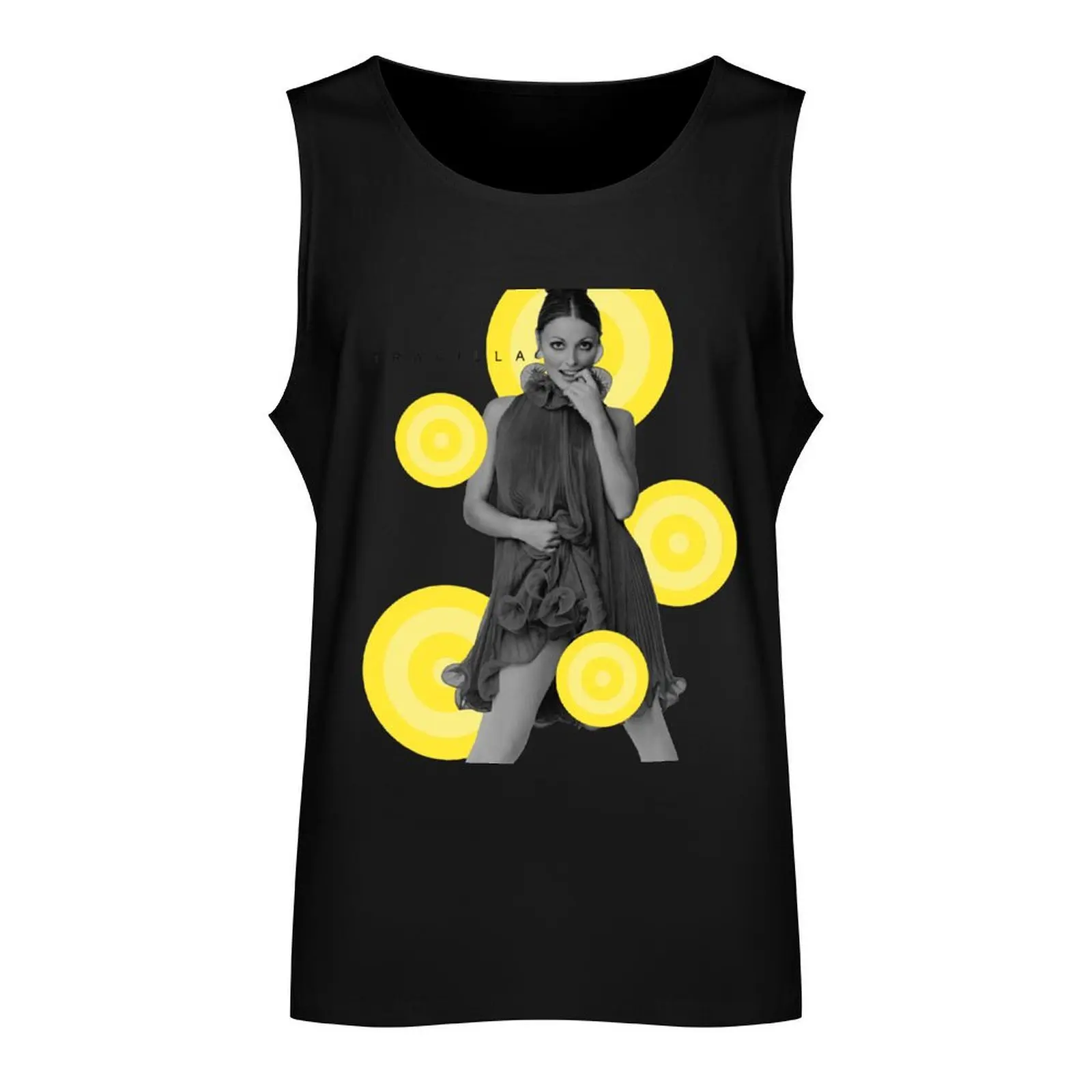 Sharon Tate Tease Yellow Dots Tank Top Sleeveless top t-shirts for men