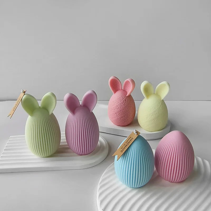3D jajko wielkanocne silikonowe formy króliczek kształt jajka świeca zapachowa ozdoba gipsowa formy DIY dekoracje wielkanocne świeca akcesoria do rękodzieła — zdjęcie 3