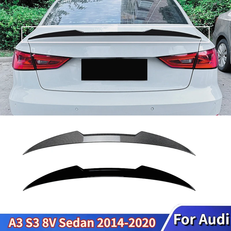 For Audi A3 S3 8V Sedan 2014-2020 Rear Trunk Spoiler Car Rear Spoiler Lip Roof Spoiler Splitter Wing Body Kit Tuning Accessories