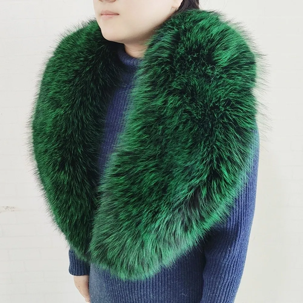 Large Size Faux Fur Collar Set Oversized V Shape Shawl Collar Wrap Thick Warm Detachable Decorative Fur Scarf