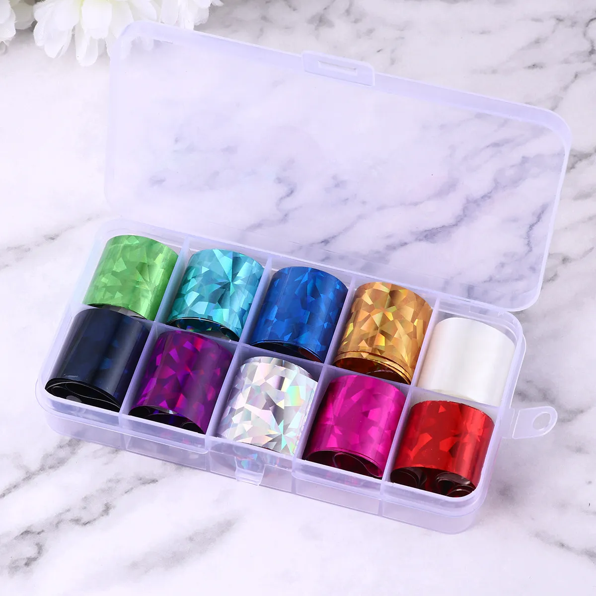 

30 Rolls Fashionable Nail Foil Decals Vibrant Patterns on After Polish Safe Non Toxic Nail Art Stickers for Home