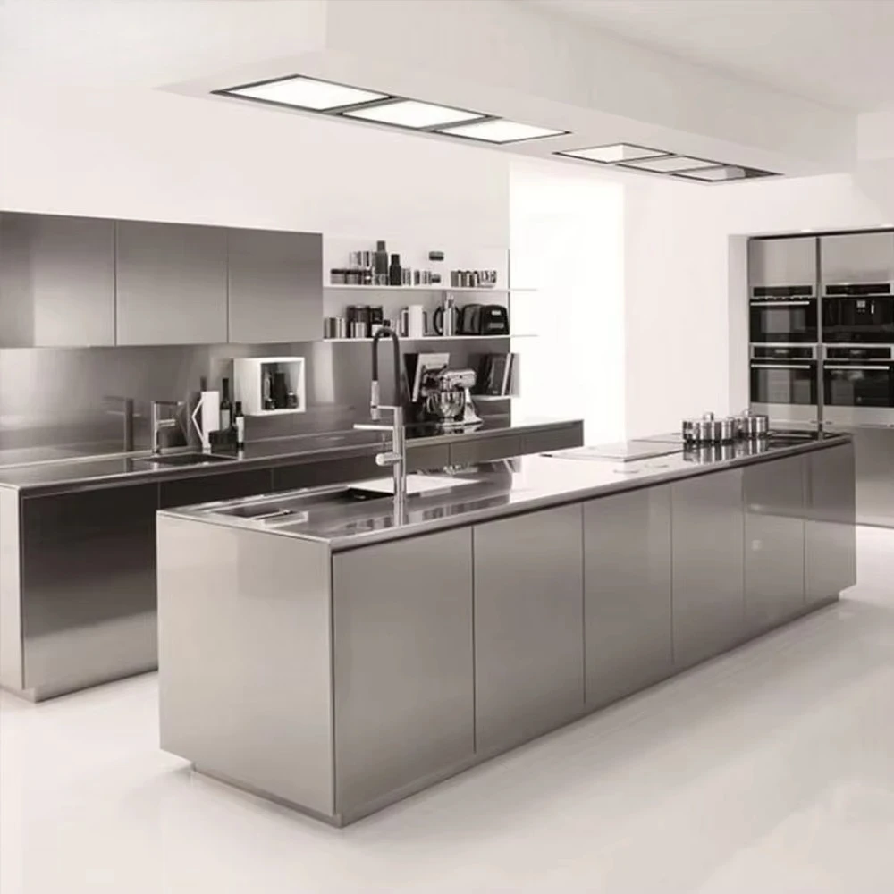 Customized Modern Design Aluminum Stainless Steel Cabinet with Wheels Whole House Customized Factory Direct Sales