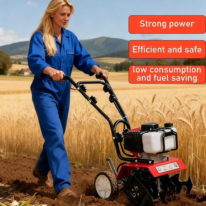 Petrol Mini Cultivator Electric Walk Behind Tiller 2-Stroke 4-Stroke Gas Powered Weed Soil Cultivator Rotary Tiller Machinery