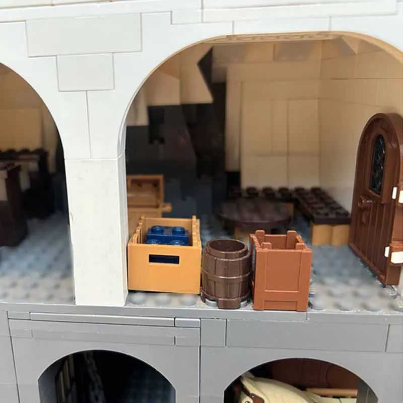 Anello popolare Modello di film MOC Building Bianco Retro Super Castello Tecnologia modulare Regali Vacanza Assemblare Giocattoli per bambini Vestito