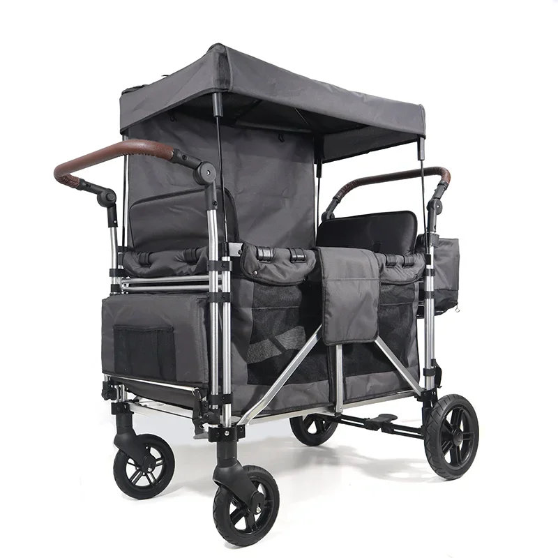 All-Terrain Double Stroller Wagon Multi-Function Push 2 Passenger Double Folding Stroller