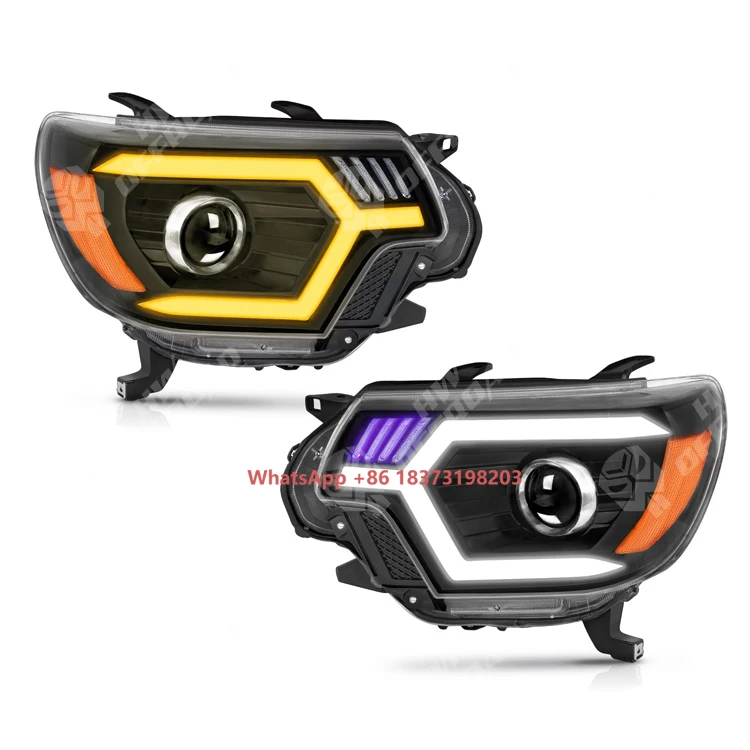 

RGB LED Projector Headlight for 2012 2013 2014 2015 Tacoma W/LED Sequential Turn Light Front Lights Headlamp