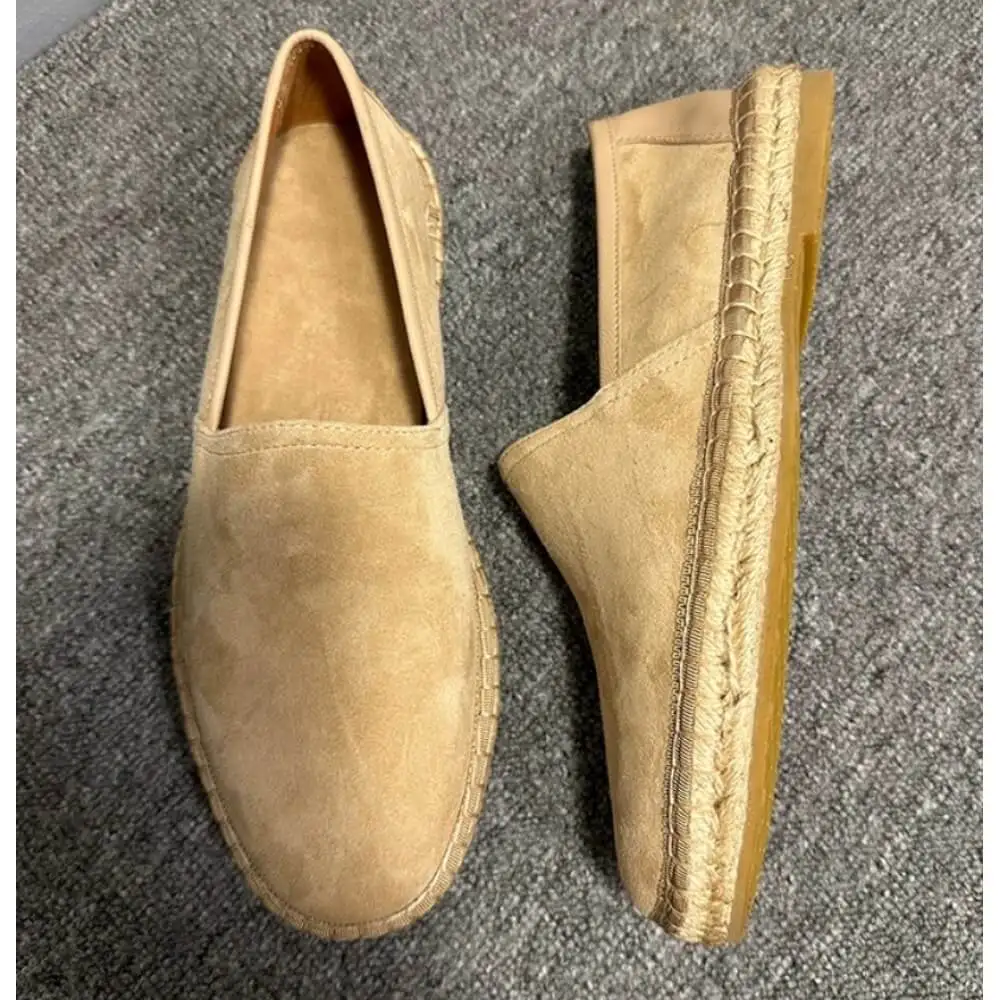 Handcrafted Beige Suede Espadrilles – Superior Craftsmanship, Timeless Minimalist Charm