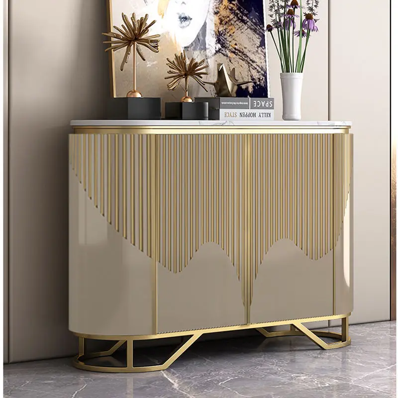 Armadietto da portico italiano, armadietto da pranzo di lusso leggero, armadietto decorativo di fascia alta, modello di design della stanza, porta d'ingresso della casa