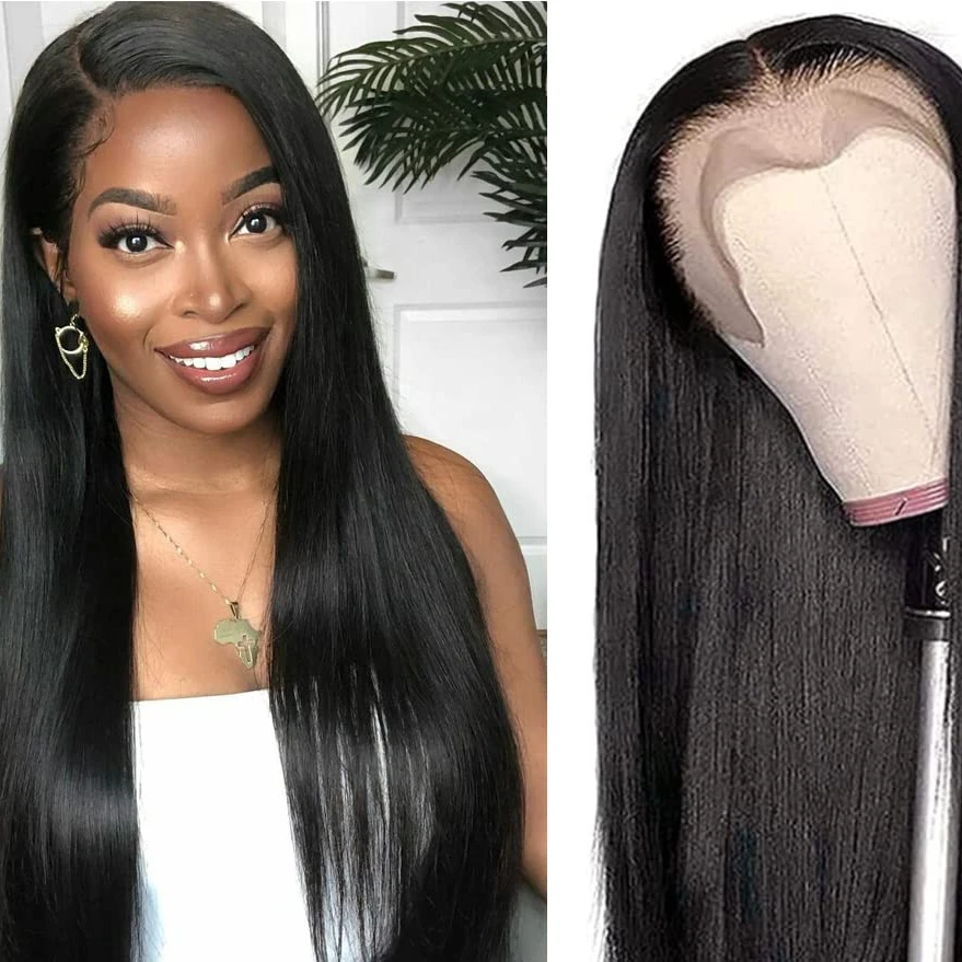 13x4 Straight Lace Front Human Hair Wigs For Black Women Brazlian Virgin Hair Wig Pre Plucked With Baby Hair Natural