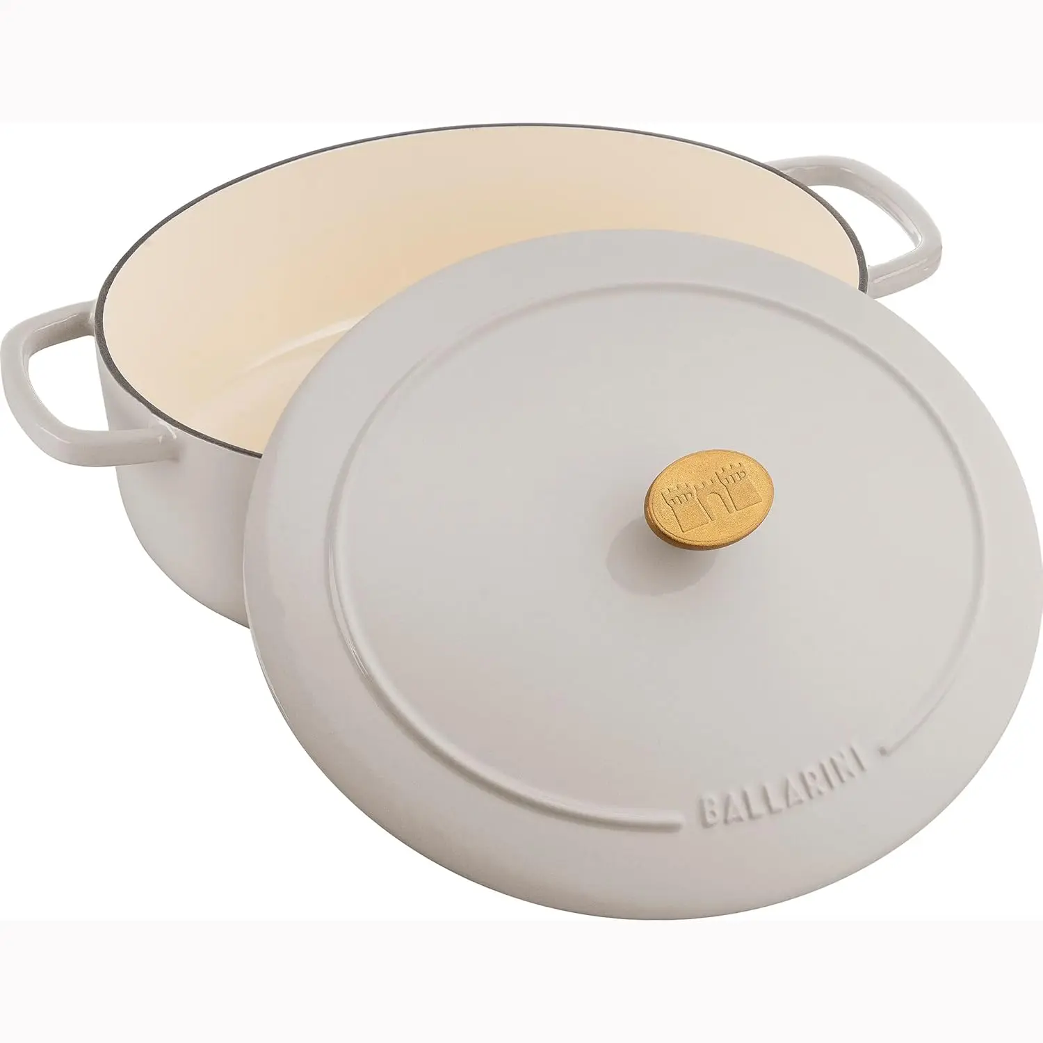 Bellamonte Cast Iron 4.75-qt Oval Dutch Oven - Crema White