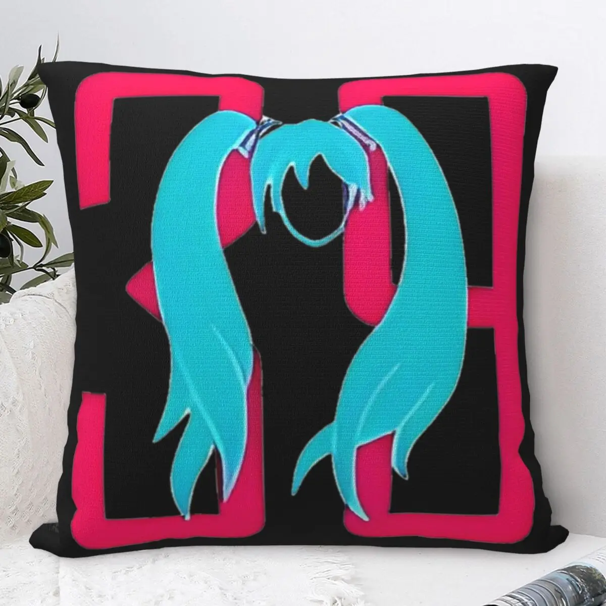 

Cartoon Hatsune Miku 39 Pillowcases Cute Print Home Sofa Throw Pillow Cover Birthday Gift for Kids