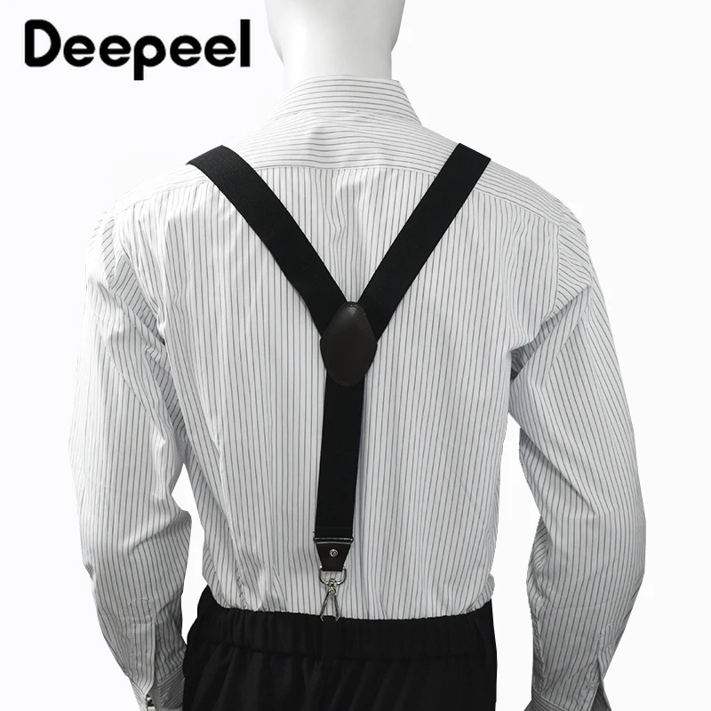 Tirantes para hombres y adultos, 3 ganchos de Clip, arnés de correa elástica, tirantes para pantalones, accesorios para cinturones, 3,5x120cm, 1 ud.