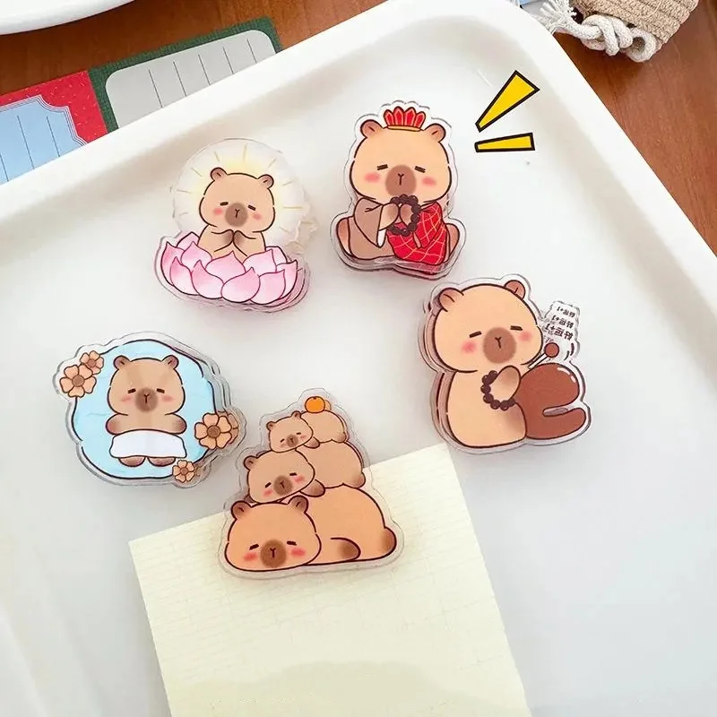 36pcs/lot Creative Capybara Acrylic Clip Cute Photo Craft DIY Decoration Notes Letter Paper Clips Office School Supplies