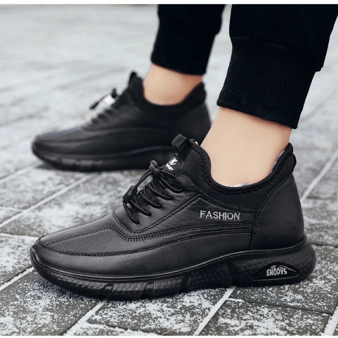 Fashion Men Shoes Sneakers Lace Up Sneakers For Men Warm Plush Shoes Men Black Zapatillas Hombre Comfortable Male Walking Shoes