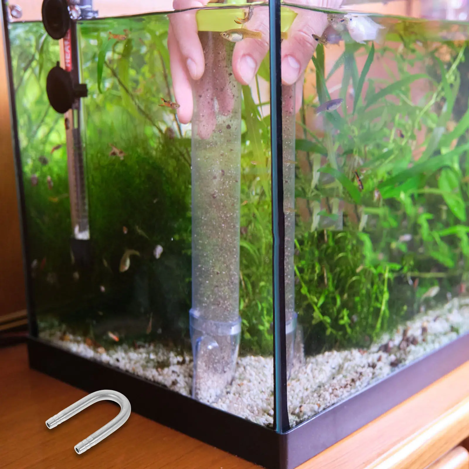 Aquarium U Shaped Tube Connector 304 Stainless Steel Co2 System Compatible Heavy Duty Corrosion Resistant Modern Sleek Design