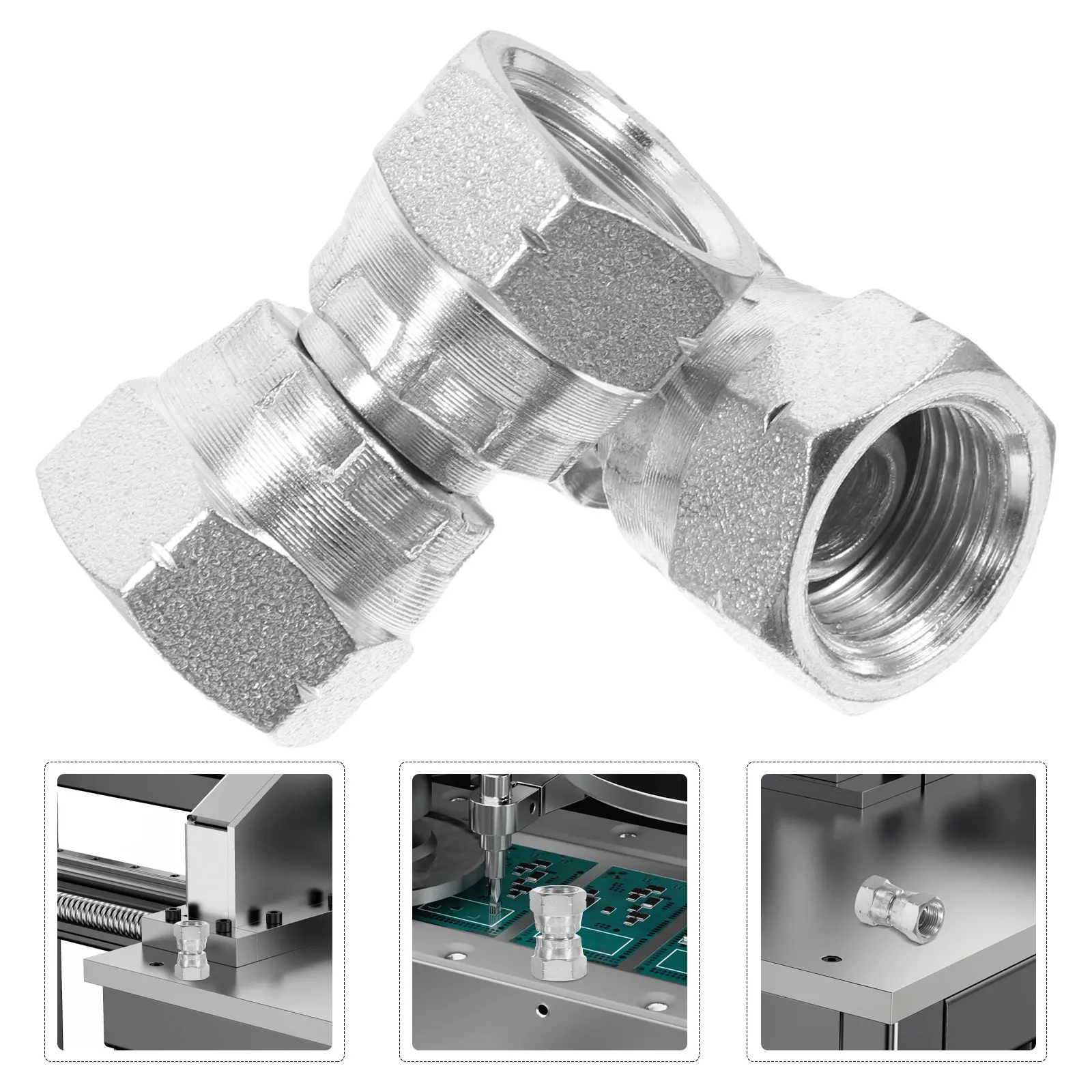 2Pcs Hydraulic Female to Female Equal Swivel Joint Adapter Bsp 3 8 Inch Stainless Steel Connector for Construction Agricultural