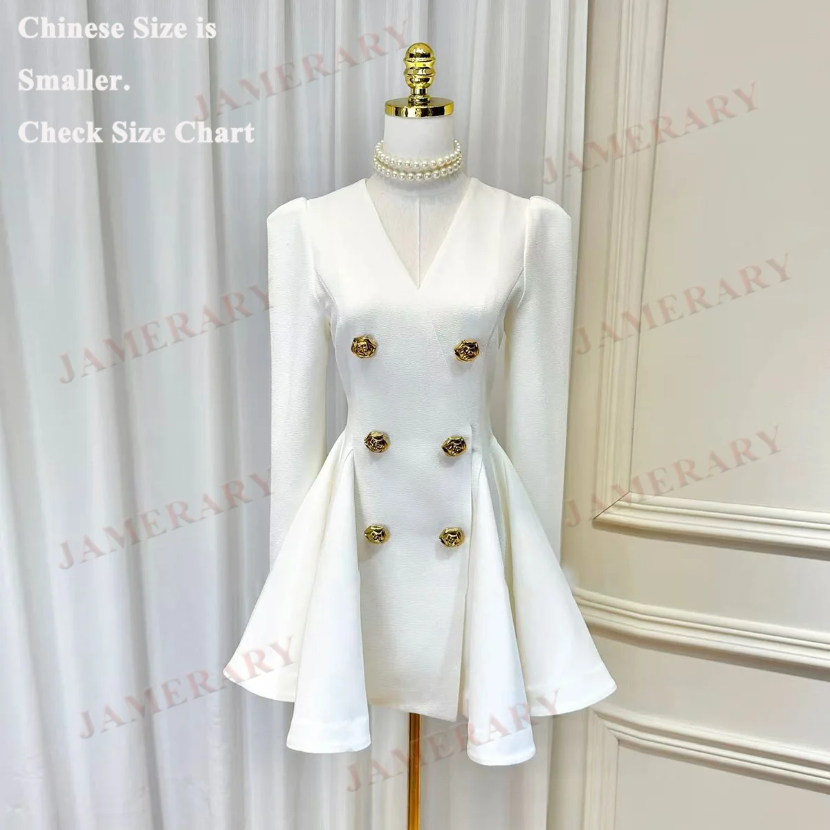 

Элегантные осенние короткие платья с длинными рукавами, женские двубортные плиссированные мини-платья трапециевидной формы для вечеринок, офисные женские зимние платья