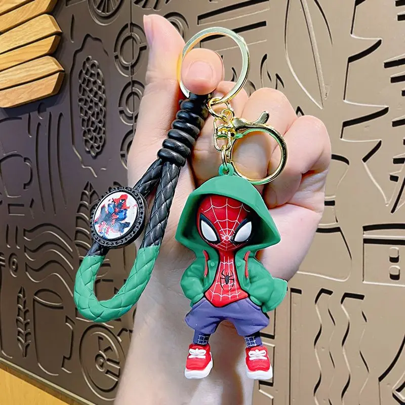 جديد سبايدرمان مارفل لطيف ولطيف شخصية باردة عالية القيمة طالب مقاوم للماء حقيبة الظهر الطرفية دمية قلادة سلسلة مفاتيح السيارة #5