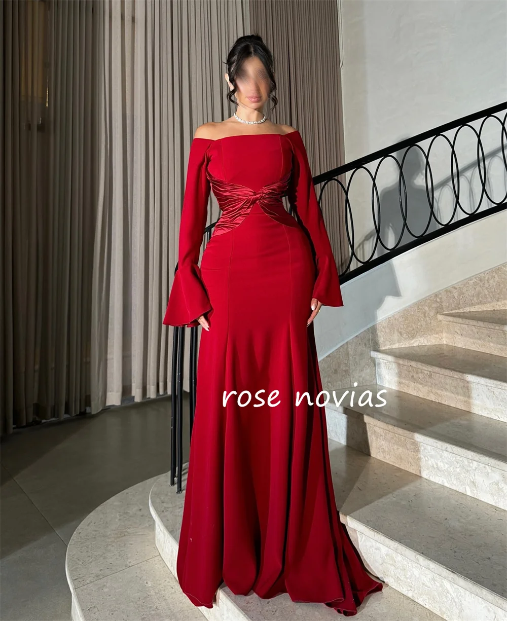 Customized Jersey Criss-Cross Pleat Off-the-shoulder A-line Long Dresses Bespoke Occasion Elegant Simple Sizes Available