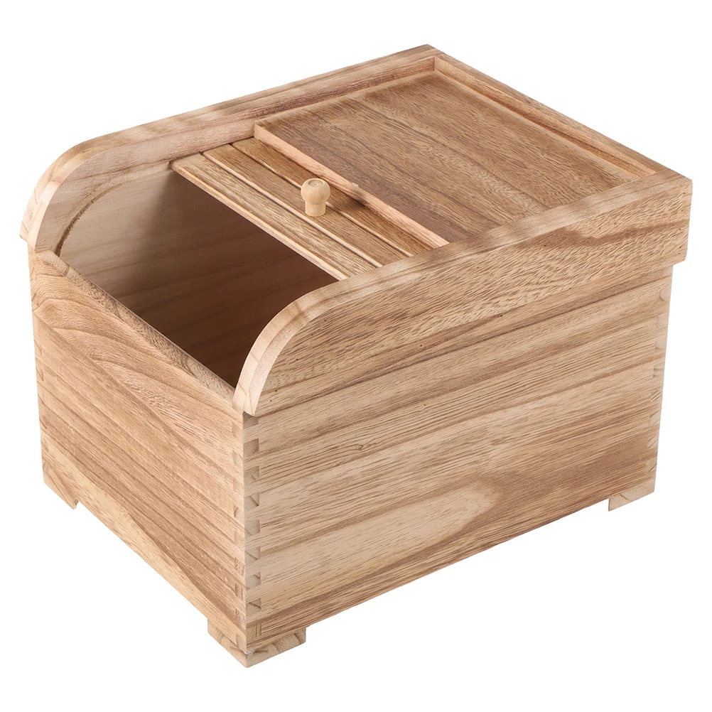 

Solid Wood Rice Storage Container 10kg Capacity 36x28.5x24cm Sealed Lid Kitchen Grain Flour Organizer Box