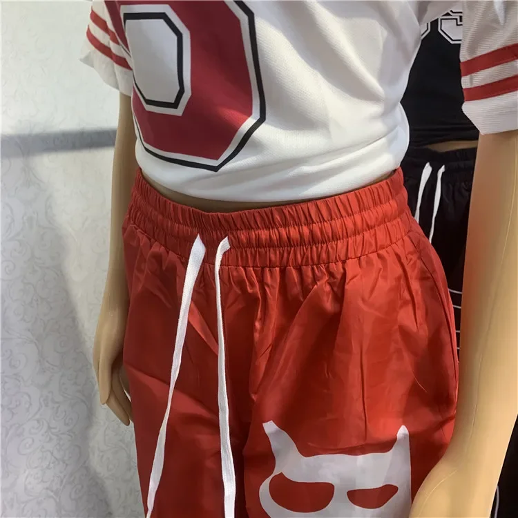 New Casual Three Piece Sets For Women Number Print Sports T Shirt + Baggy Pants Outfits Female Tracksuit