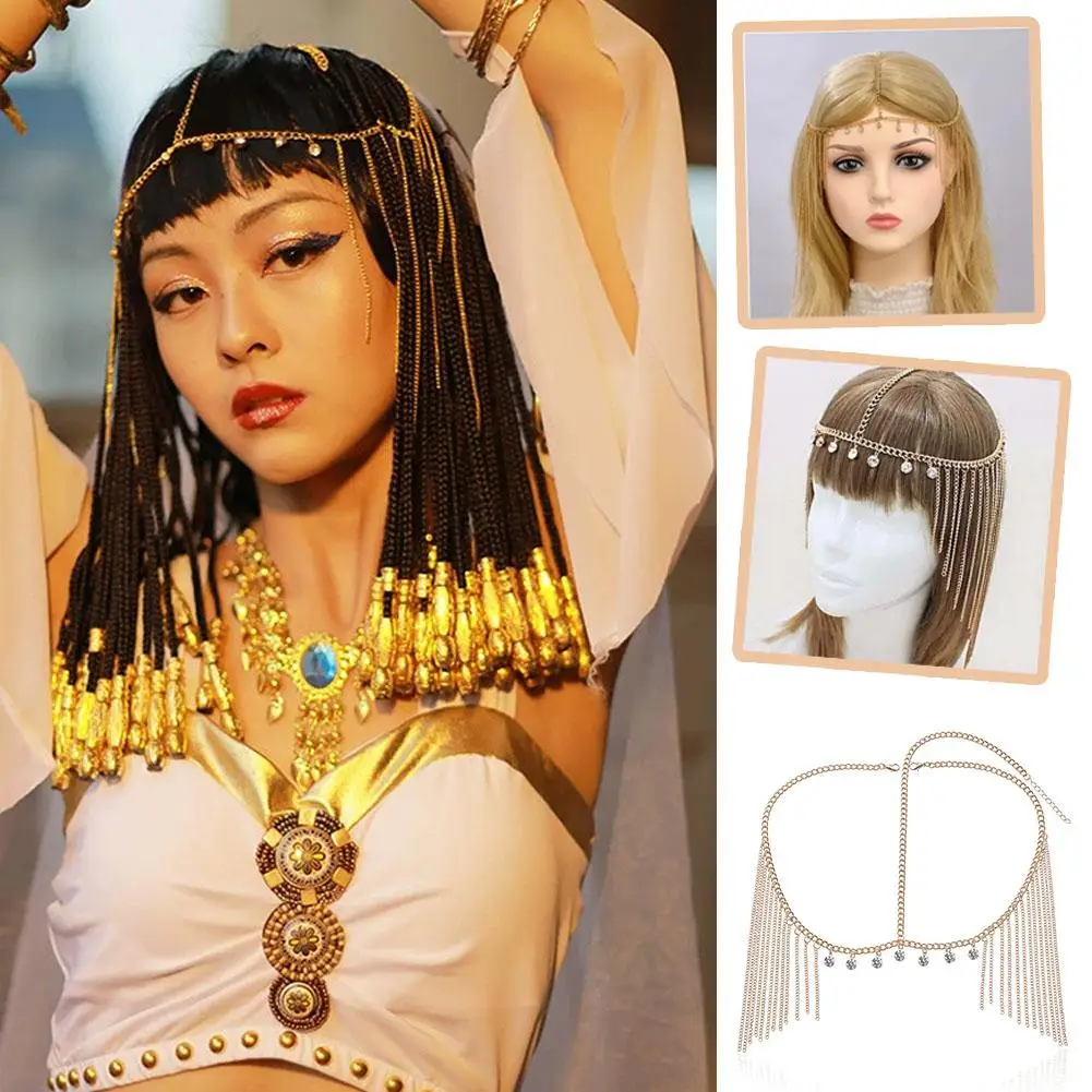 

Women Fashion Styles Gold Color Chains Hair Chain Jewelry Bohemian Metal Chain Headband Jewelry Head Piece Head Hair Jewelr O4Z1