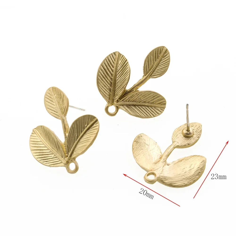 10Pcs DIY Earrings Setting Matt Golden Square Hollow Star Stud Earrings Connectors Earrings Base for Jewelry Making Accessories