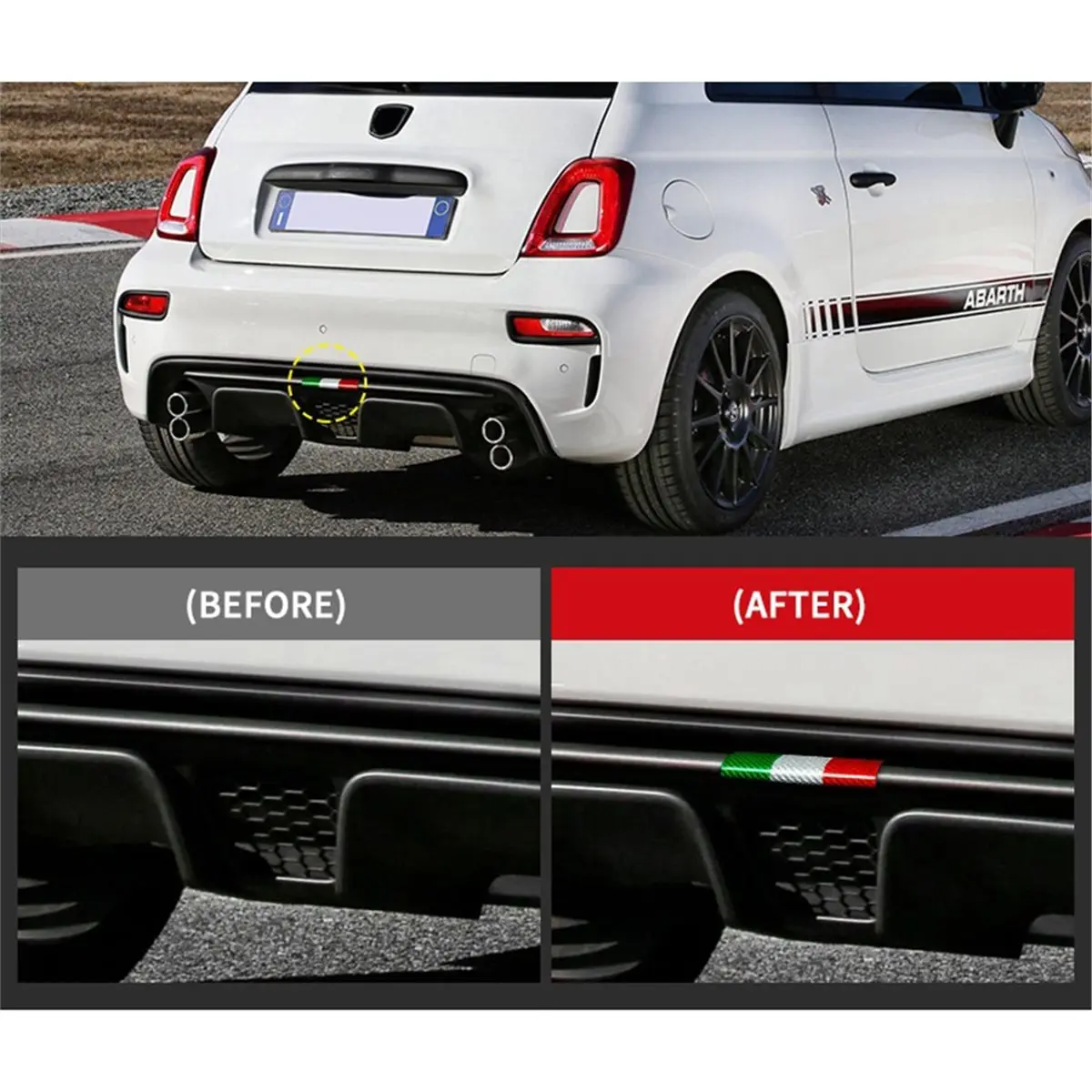 #73S Automotive Parts & Accessories,Real Dry Carbon Fiber Car Rear Bumper Lip for Abarth 595 695 (Carbon Fibre)