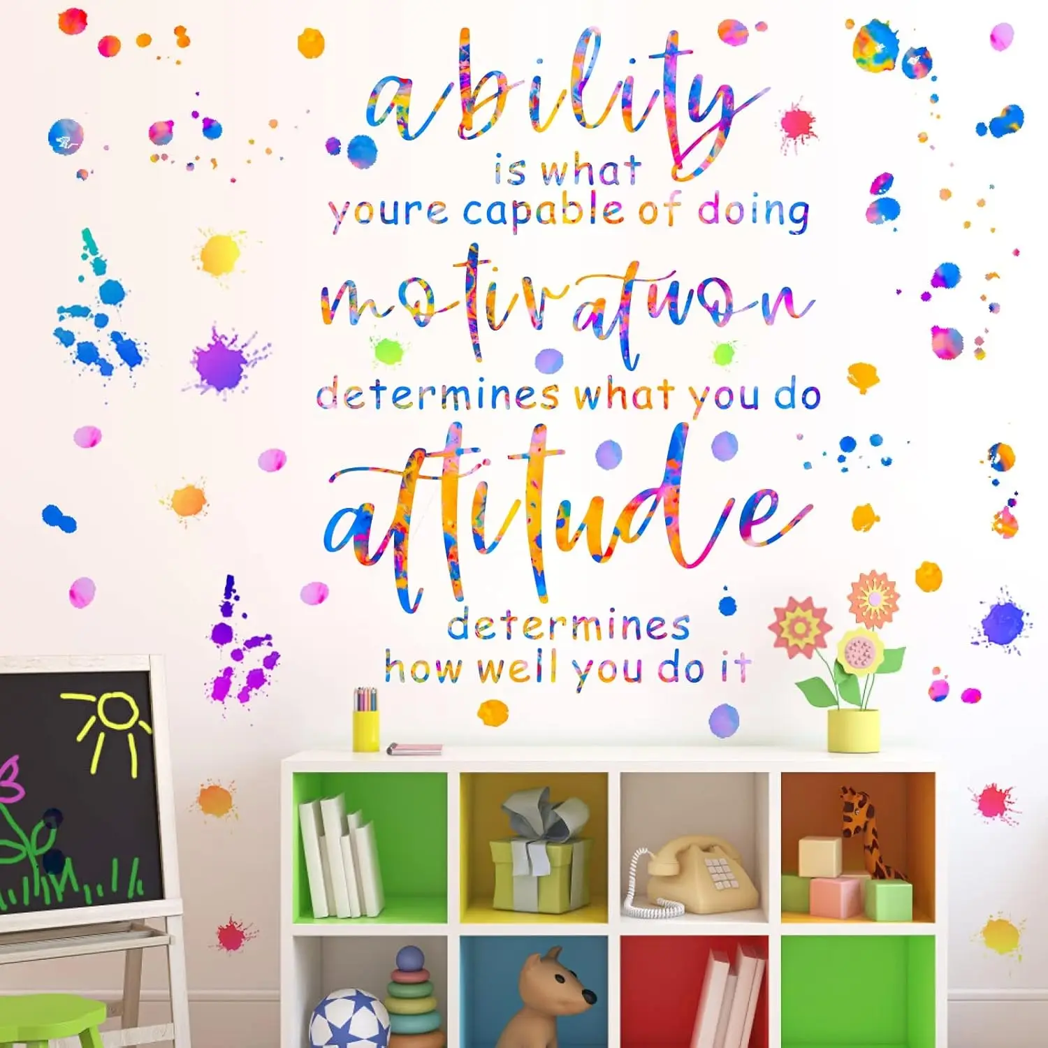 

Colorful Inspirational Wall Decals Motivational Quotes Peel and Stick Positive Phrases for Kids Room Bedroom Classroom Playroom