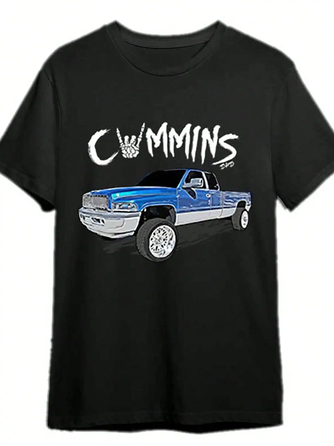 

Men's Black "Cummins" Engine Graphic T-Shirt - Short Sleeve Pure Cotton Round Neck