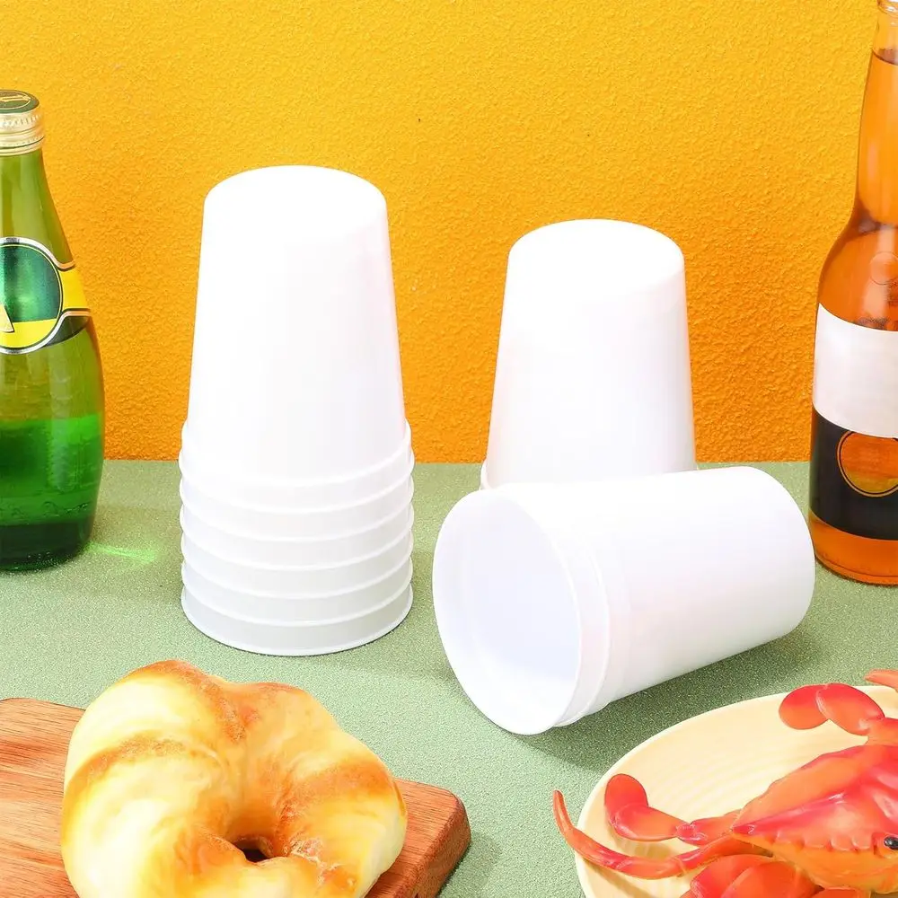 أكواب ملعب قابلة لإعادة الاستخدام سعة 16 أونصة، 200 عبوة، أكواب بلاستيكية بيضاء للمناسبات والأعمال اليدوية، 4.5 × 3.54 × 2.72