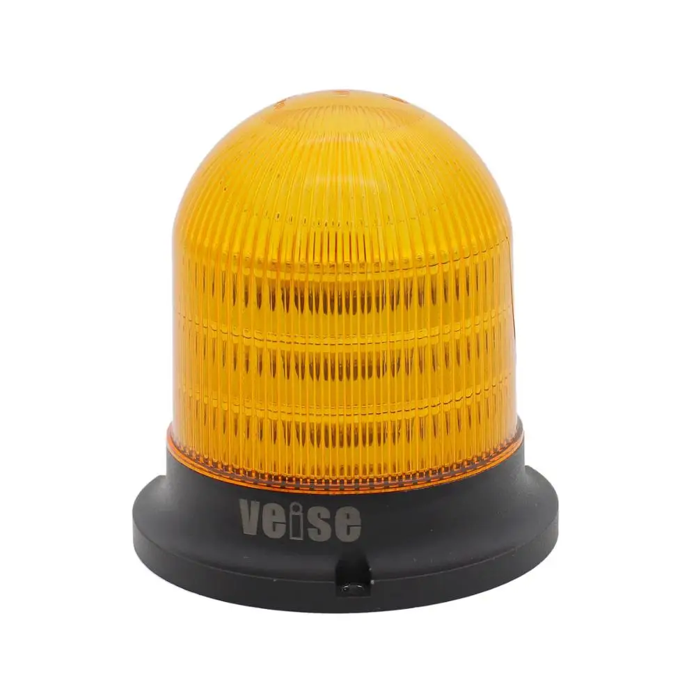 Purple LED Beacon Light, 12V 24V 60W, Rotating Strobe Light, Aluminum Warning Lamp for Truck Excavator Mining Vehicle