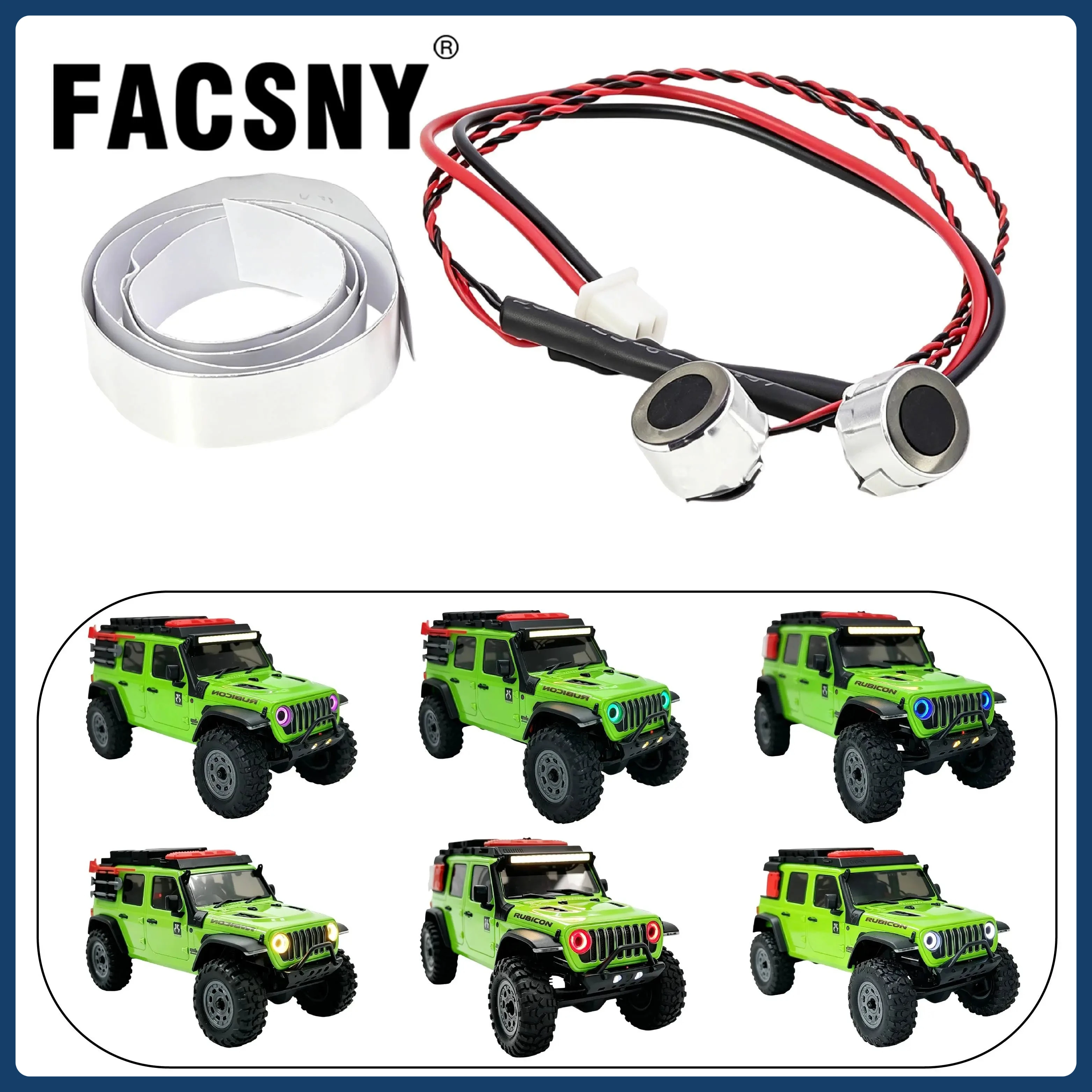 For SCX30 Angel Eye Headlights Light LED for Axial 1/30 SCX30 RC Crawler Car Jeep Wrangler Modification Accessories