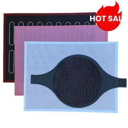 1pc Double Sided Printing Hollow Out Biscuit Design Non-stick Perforated Baking Mat Noodle Kneading Mat Camping Holiday Gifts