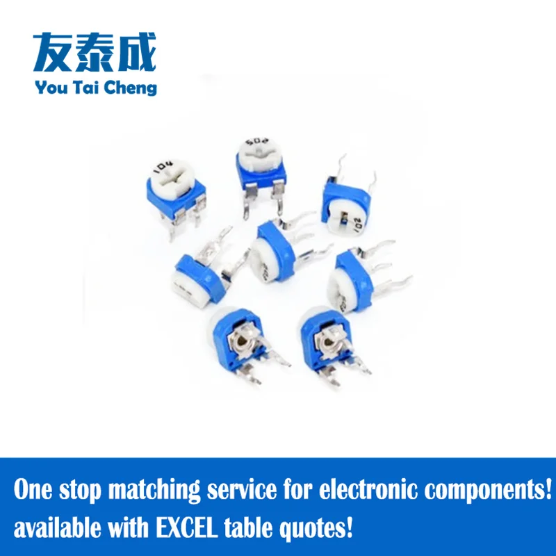 20PCS.Blue And White/Carbon Membrane Trimmer Potentiometer RM065-101 100Ohm RM065-201 200Ohm RM065-501 500Ohm RM065-102 1KOhm