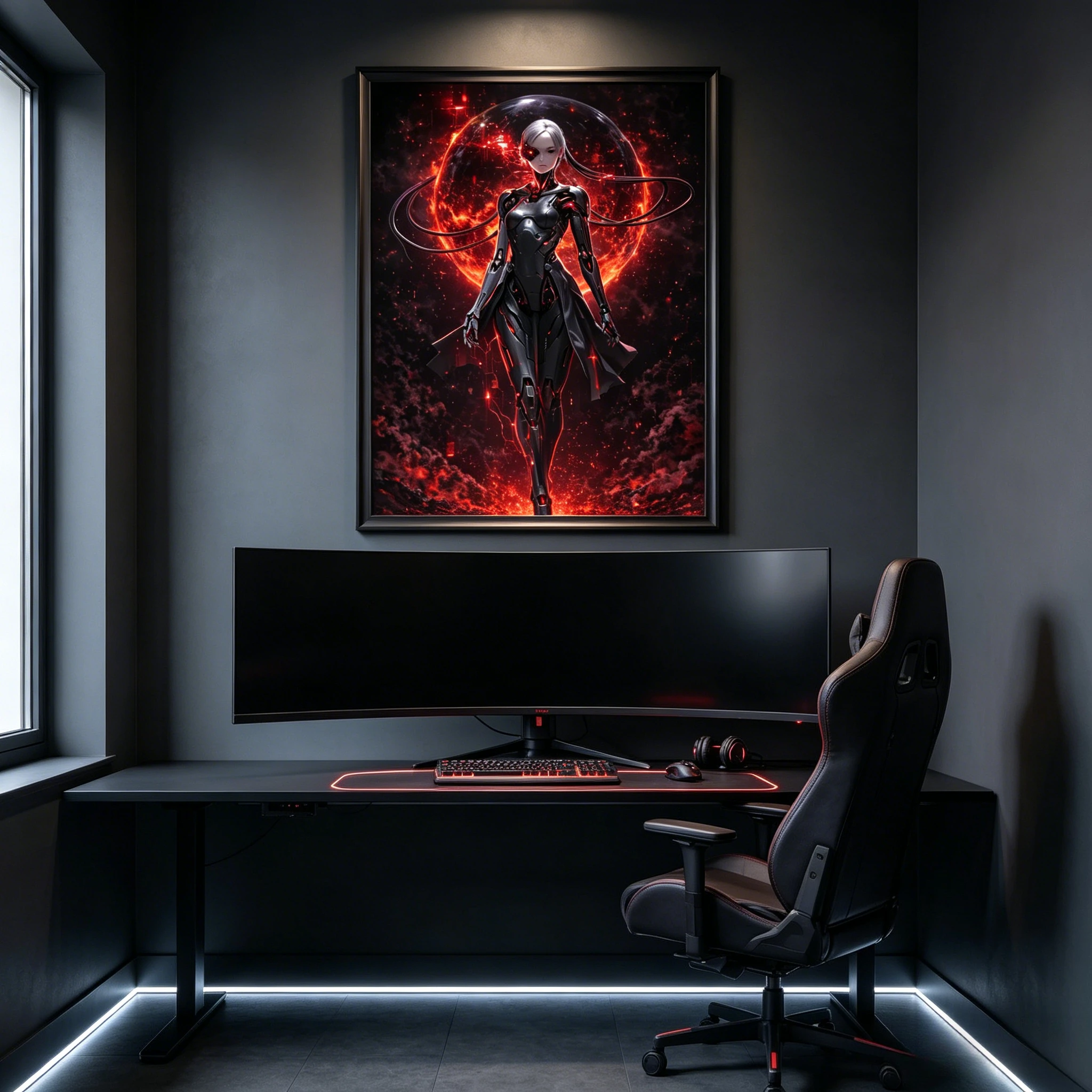 

Cyborg Girl Futuristic Mecha 500/1000/1200/2000 PCS Jigsaw Puzzles Family Activity Games for Bedroom Home Decor Gift Frameless
